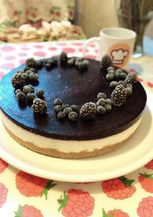 O poză a rețetei Cheesecake cu afine.