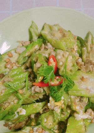 รูปของ ผัดกระเจี๊ยบเขียวหมูสับไข่