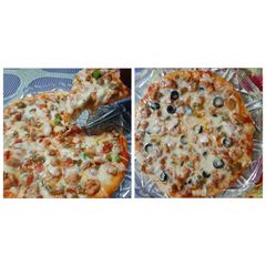 A picture of Chiken fajita pizza without oven🍕.