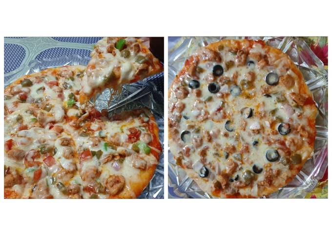 Chiken fajita pizza without oven🍕