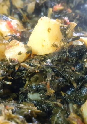 A picture of Aalu methi.
