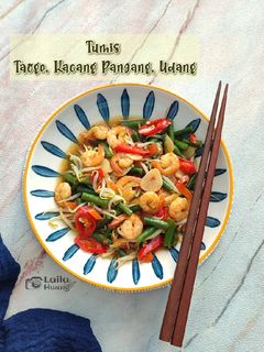 Foto resep Tumis Taoge, Kacang Panjang, Udang