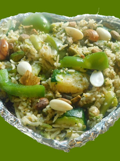 பச்சை நிற காய்கறிகள் புலவ் செய்முறை முக்கிய புகைப்படம்