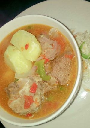 A picture of Boiled goat meat.