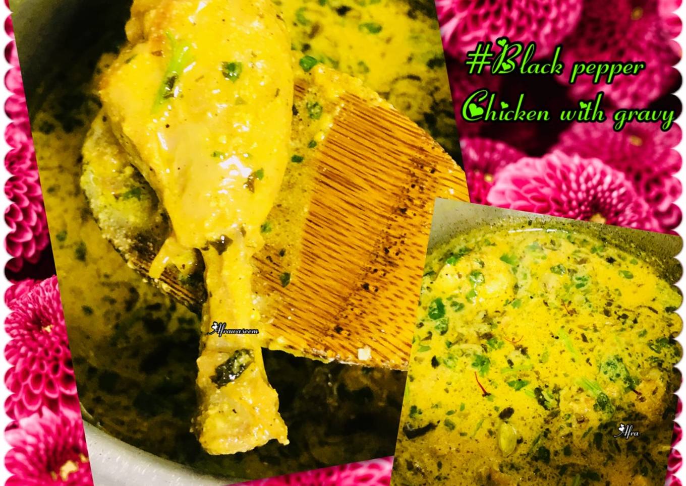 Black pepper chicken with gravy