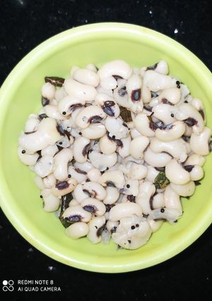 A picture of Black eyed beans sundal.