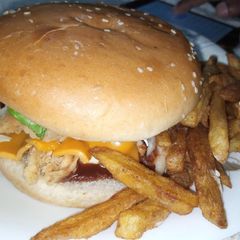 A picture of Cheesy Burger & Fries 🍟.