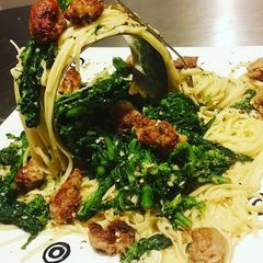 A picture of Sausage,Broccoli Rabe & Linguine Fini,Fra Diavlo!.