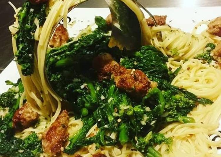 Easy Way to Cook Perfect Sausage,Broccoli Rabe &amp; Linguine Fini,Fra Diavlo!