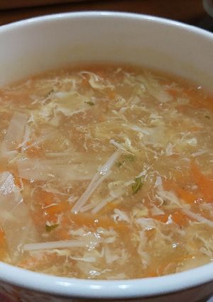 清爽蔬菜酸辣湯 的食譜成品照片