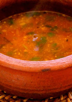 A picture of Tomato Rasam.