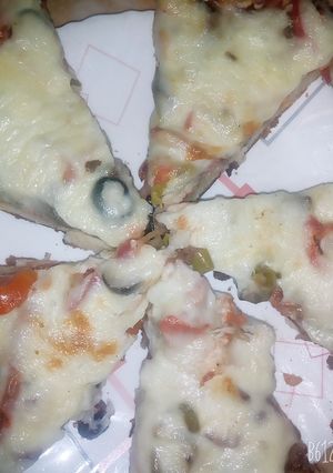 صورة لوصفة بيتزا بتجنن 😋😋