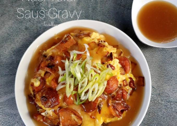 Langkah Mudah untuk Menyiapkan Nasi Telur Hongkong Saus Gravy yang Menggugah Selera