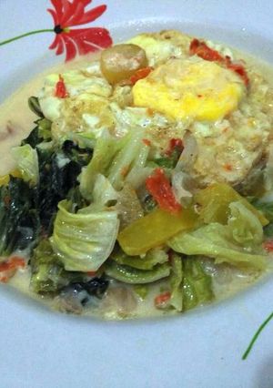 Foto resep Sawi Telur Ceplok Masak Santan