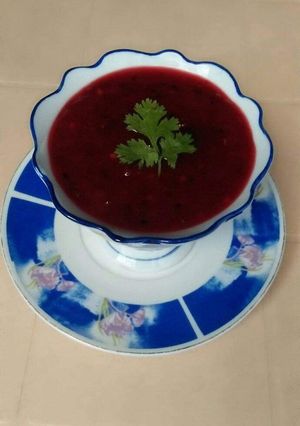 A picture of Fresh Plum Chutney🍒🌹.