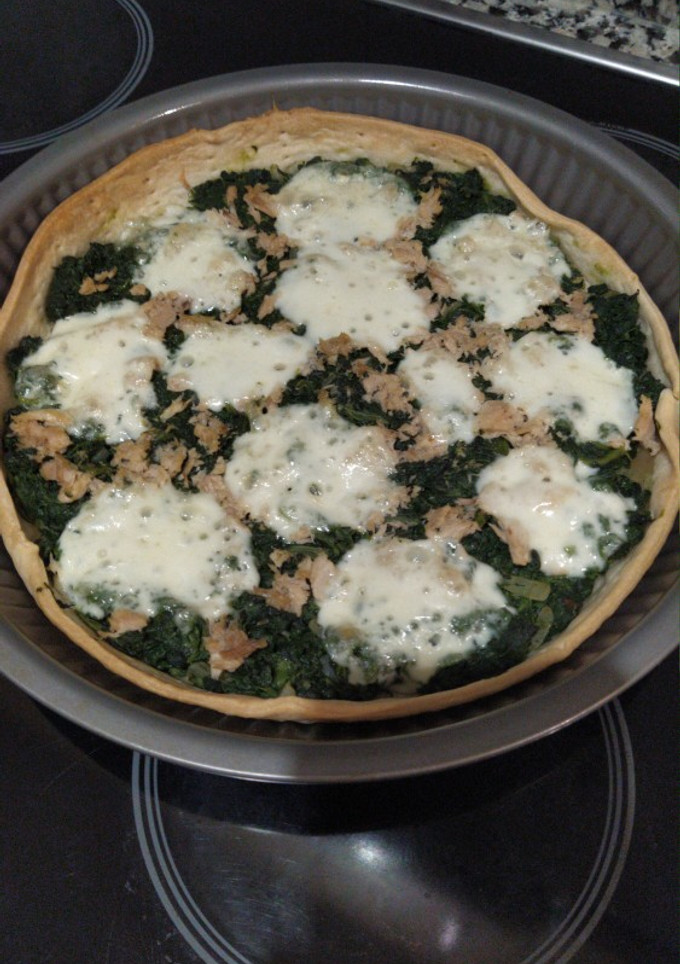 Una foto de Quiche espinacas