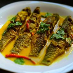 Steamed Parshe In Mustard Gravy A picture of Steamed Parshe In Mustard Gravy.