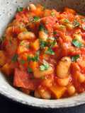 Pork Speck, Beans & Tomatoes
