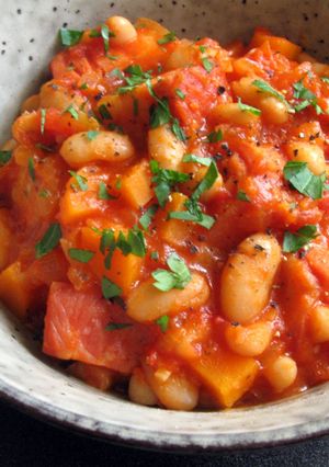 A picture of Pork Speck, Beans & Tomatoes.