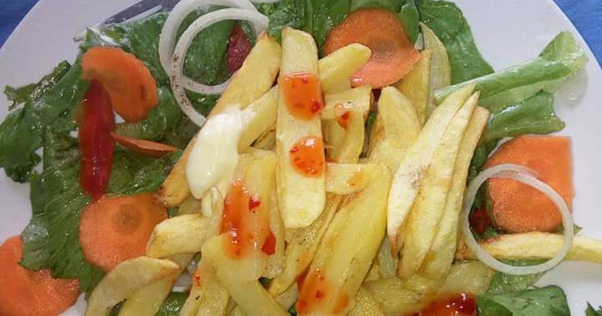 Chips With Lettuce Recipe by Catherine Ochieng Cookpad