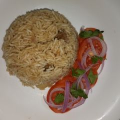 A picture of Pilau njeri &kachumbari#my style #author marathon.