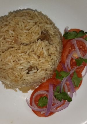A picture of Pilau njeri &kachumbari#my style #author marathon.
