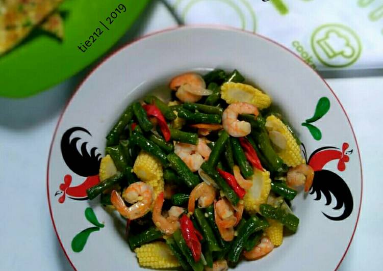 Tumis Kacang Panjang Udang