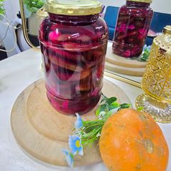 A picture of Pickled Cucumbers with Beetroot.