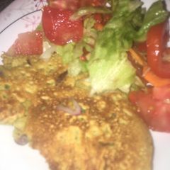 A picture of Gram flour pancake with salads.