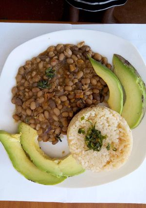 A picture of Rice with Beans stew.
