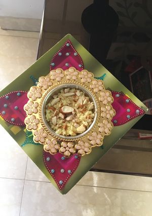 A picture of Lock down recipe केशर कलाकंद.