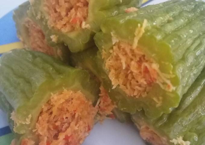 Wajib coba! Resep gampang buat Pare Isi Bumbu Urap + Tips Sehat 😊  enak