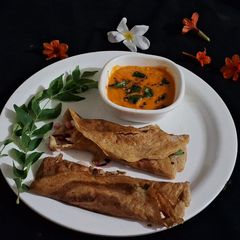 A picture of Protein rich Black chickpeas Dosa (healthy breakfast).