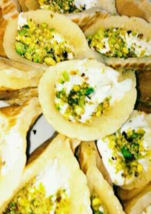 صورة لوصفة قطايف بالقشطة والفستق الحلبي