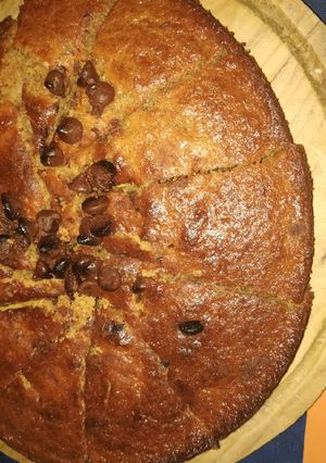 Una foto de Queque plátano-manjar y chips de chocolate