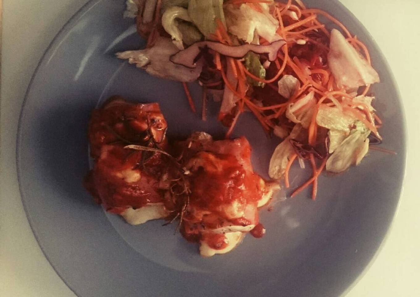 Rollos de pollo y espinacas