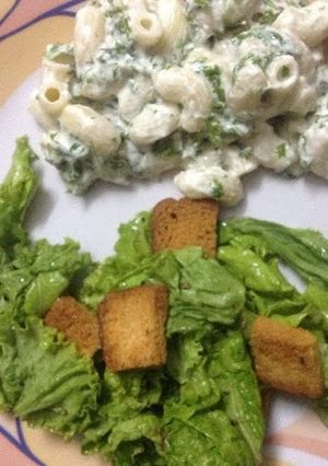 A picture of Pasta Salad with Yogurt Dressing.