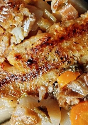 Φωτογραφία της συνταγής Μπακαλιάρος φιλέτο στην γάστρα με λαχανικά
