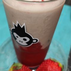 A picture of Strawberry Sago Drink --- Most Viral Iftaar Drink.