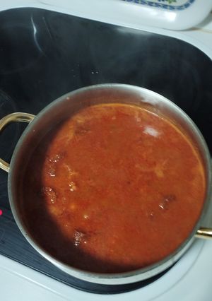 Una foto de Garbanzos con chorizo y jamón