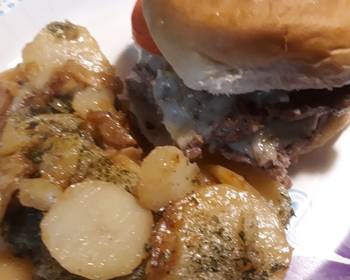 Without Fail Serving Recipe Smashedcheeseburger and German Fried Potatoes Delicious Nutritious