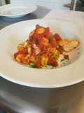 Cod fillets with chorizo