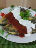 Chiles poblanos rellenos de queso