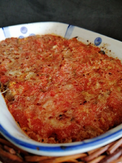 Una foto de Berenjenas blancas gratinadas