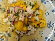 Una foto de ceviche vegetariano