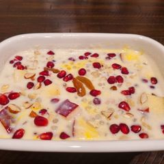 Sabudana Kheer with Pomegranate, Apple and Nuts A picture of Sabudana Kheer with Pomegranate, Apple and Nuts.