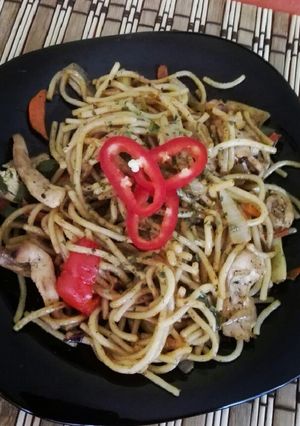 Kínai-csirkés pirított tészta recept fotója