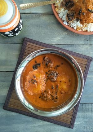 A picture of Ghotaa Aambat (NKGSB Style Sweet And Sour Mango Curry).