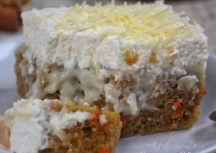 Cara Membuat Carrot Cheese Poke Cake Yang Gurih