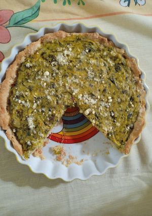 Una foto de Tarta de zapallitos y puerro